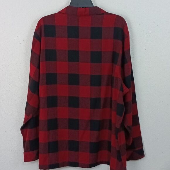 Roundtree & Yorke Men Red and Black Plaid Pajama Set Sz L - Picture 6 of 16